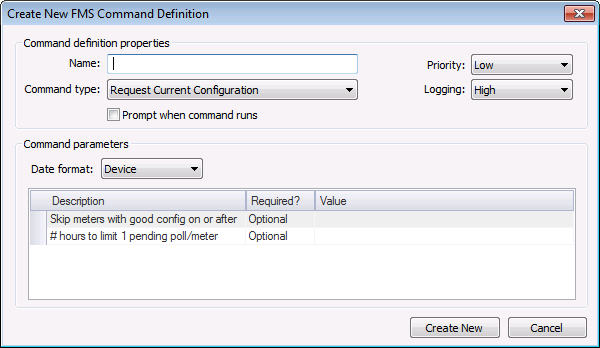 Create New FMS Command Definition